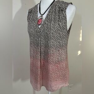 Liz Claiborne sz sm tunic ombré style. Mini print. Dark to light. Sleeveless